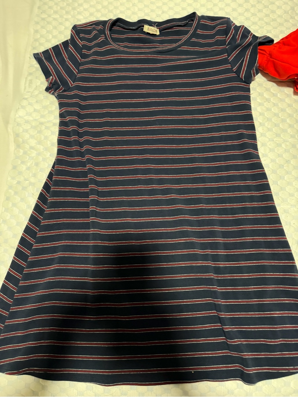 Rolla Coster Navy and Red Striped Casual A-line Dress